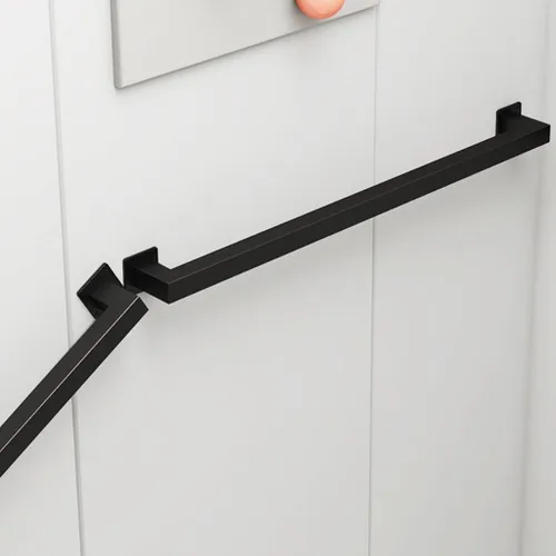 Miniatura 7 de Barandilla de escalera para escaleras interiores, kit de barra de agarre moderno de 4 pies con acabado negro mate, barandillas antideslizantes