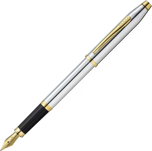 Miniatura 50 de Cross Century II - Bolígrafo de punta Selectip, lacado negro con detalles chapados en oro de 23 quilates