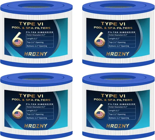 Hrozny Filtro de spa tipo VI y cartucho de repuesto de filtro de bañera de hidromasaje para filtros inflables de bañera de hidromasaje (paquete de 4)