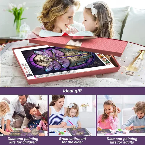 Miniatura 3 de Stalente Kits de pintura de diamantes para adultos, kits de arte de diamantes 5D para principiantes, pintura de diamante redonda para decoración