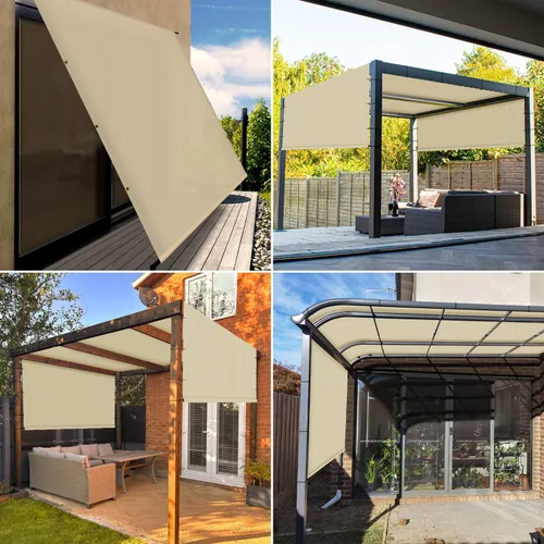 Miniatura 2 de E&K Sunrise - Cubierta para pérgola de 8 pies de ancho x 16 pies de largo, con varillas y ojales pesados, cubierta de repuesto para toldo de tela