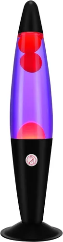 EDIER Lámpara de magma, lámpara de movimiento negra de 16 pulgadas, color morado con cera naranja, luz nocturna relajante para adultos, luz nocturna