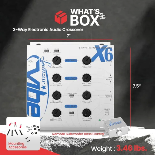 Miniatura 2 de LANZAR Vibe - Red cruzada de audio electrónico de 3 vías mejorada con canal de paso alto y paso bajo, pendiente de octava de 12 dB, control remoto