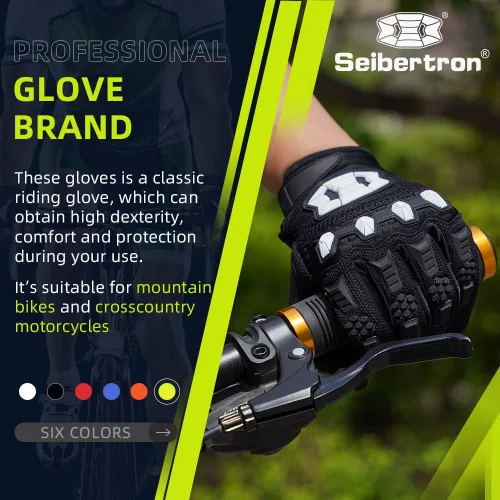 Miniatura 2 de Seibertron - Guantes unisex para bicicleta BMX MX ATV MTB, guantes para bicicleta de montaña, ciclismo, todoterreno/Dirt Bike, guantes de carretera
