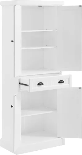 Miniatura 6 de Crosley Furniture Shoreline Coastal - Armario de almacenamiento para despensa con estantes, cocina, comedor o lavandería, color blanco