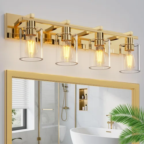 Miniatura 13 de Bathroom Light Fixtures Over Mirror, 2-Light Modern Matte Black Bathroom Vanity Light, Wall Lights with Clear Glass Shade, Living Room, Bedroom