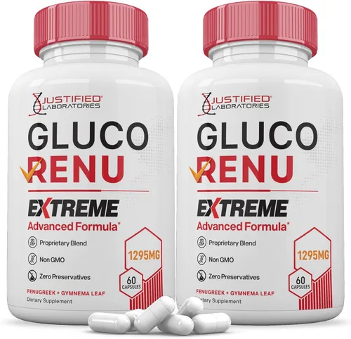 Miniatura 10 de Gluco Renu Extreme 1295MG Glyco Support Píldoras Fórmula Advacned Gluo Renew Soporte de glucógeno formulado con cúrcuma berberina resveratrol ajo