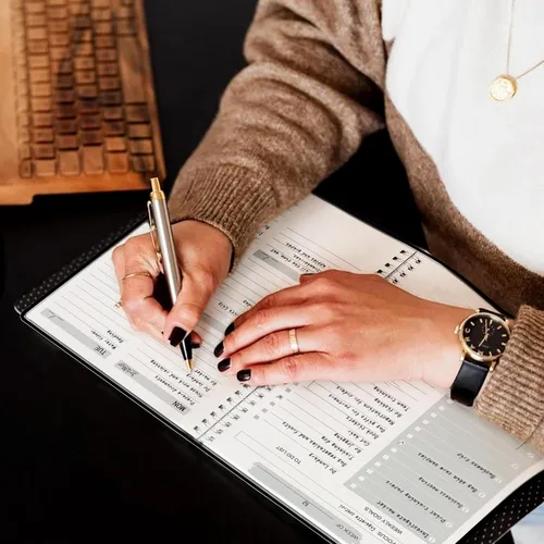 Miniatura 4 de Agenda semanal sin fecha, cuaderno de objetivos semanales, planificador de lista de tareas A5, lista de seguimiento de hábitos con encuadernación