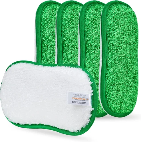 Miniatura 10 de 10 paquetes de esponjas de cocina para fregar sin rasguños, paños multiusos, esponja con un poder de estropajo resistente - Limpieza sin esfuerzo