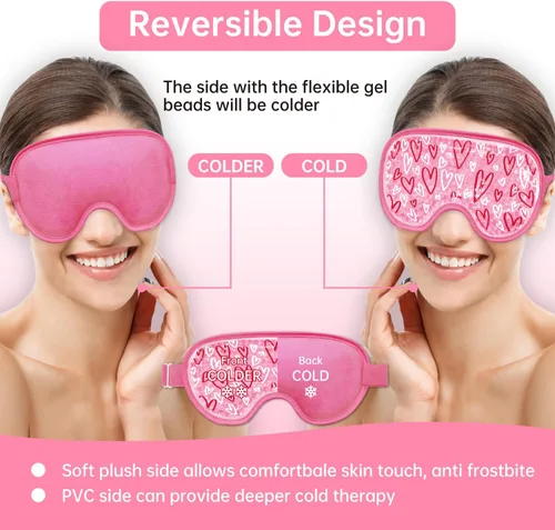 Miniatura 7 de Máscara refrescante para ojos fríos, máscara de compresión para ojos hinchados, reutilizable para ojos hinchados, gel de hielo para ojos cansados