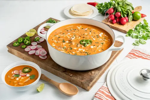 Miniatura 5 de Le Creuset Horno holandés redondo ancho Signature de hierro fundido esmaltado, 6.75 cuartos de galón., Blanco