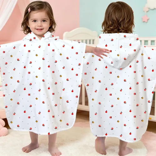 Miniatura 12 de Toallas tipo poncho con capucha para niños pequeños, de gran tamaño (2-4 años, 22 x 22 pulgadas), hechas de 100% algodón suave, toallas absorbentes