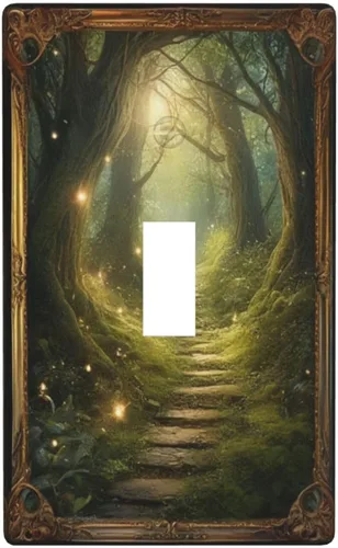 Miniatura 44 de BirdArt - Cubierta decorativa para interruptor de luz de 1 cuadrilla, placa de pared dúplex individual, placa frontal eléctrica para decoración