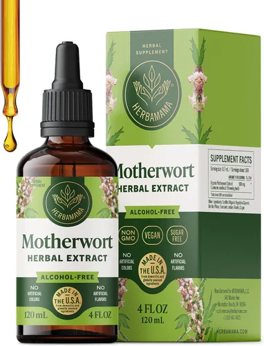 Miniatura 9 de HERBAMAMA Extracto líquido de Motherwort de 2 onzas líquidas, vegano, suplemento de hierbas orgánicas para apoyar la salud del corazón, la función