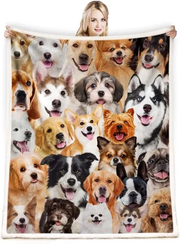 Miniatura 7 de Manta de regalo Corgi, manta de perro de dibujos animados para amantes, niños, niñas, adultos, bonita decoración de cachorro, 50 x 60 pulgadas