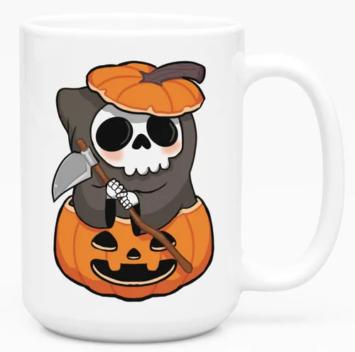 Miniatura 40 de LookHUMAN Taza de Café de Halloween – Halloween Is Meowgical Tazas, Taza de Café Espeluznante Idea de Regalos de Taza, 15 Onzas 10-Blanco