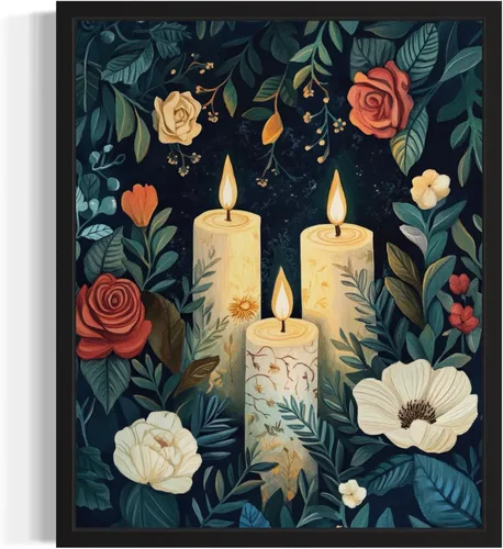 Miniatura 13 de Póster de Arte de Luna Llena, Estilo William Morris Retro de Mediados de Siglo Botánico Victoriano Academia Oscura Decoración Gótica Galería 10a