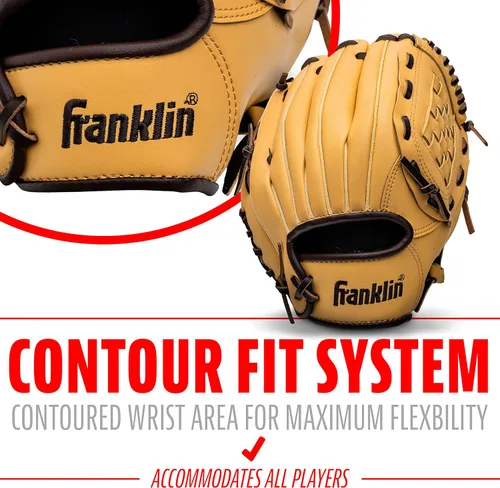 Miniatura 3 de Franklin Sports Field Master Baseball + Softball Glove - Field Master Adult + Youth Baseball + Softball Mitt - Men's + Women's Gloves - Right Hand
