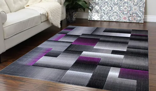 Miniatura 20 de Masada Rugs, Alfombra de Área Moderna Contemporánea, Azul Gris Negro (2 Pies X 3 Pies) Tapete