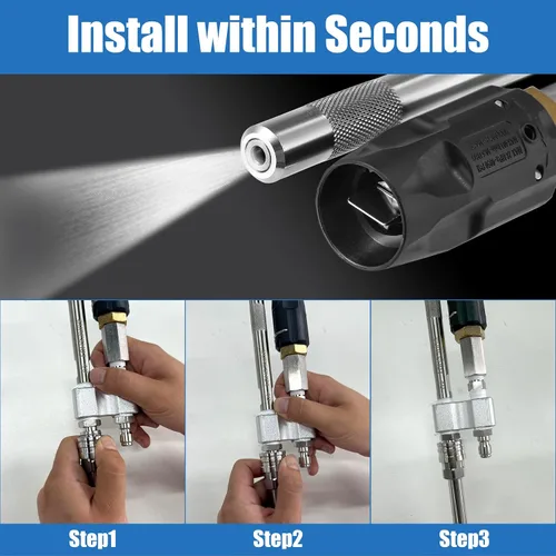 Miniatura 2 de JOEJET Inyector aguas abajo para lavadora a presión, kit de inyector químico fijo con conexión rápida de 3/8 pulgadas, boquilla giratoria M5