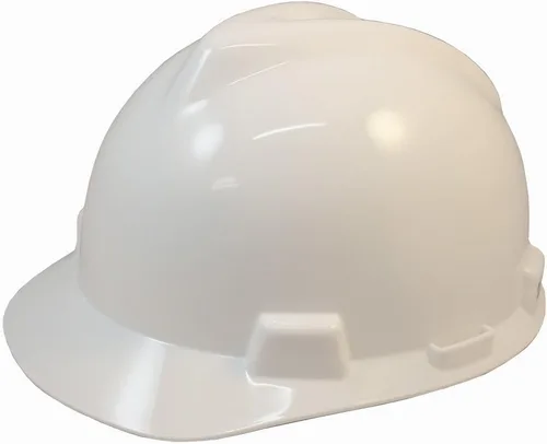 MSA V Cap Style - Sombreros duros con suspensión ligera Staz-On con bolsa de mano, color blanco