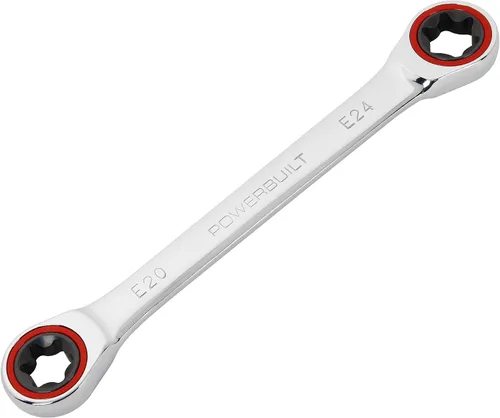 Miniatura 6 de Powerbuilt 641761 Llave E-Star de doble extremo de caja de trinquete - E14/E18, plata