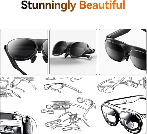 Miniatura 7 de Rokid Lentes AR negros Max2, pantalla micro-OLED de 215 pulgadas, FOV de 50°, brillo de 600 liendes, compatibles con teléfonos inteligentes