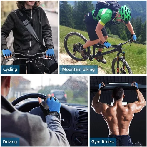 Miniatura 7 de Accmor Guantes de ciclismo para hombres y mujeres, guantes de ciclismo de medio dedo, guantes de bicicleta de carretera MTB, guantes antideslizantes