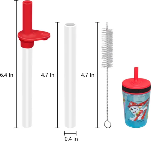 Miniatura 2 de 4 popotes Zak de repuesto compatibles con botellas de agua Zak Designs de 15 onzas, transparentes y de grado alimenticio, popotes reutilizables