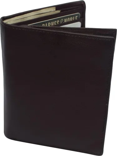 Miniatura 5 de Marshal Billetera de piel auténtica con bloqueo RFID para hombres ranuras para tarjetas, 2 compartimentos para billetes, ventanas de identificación