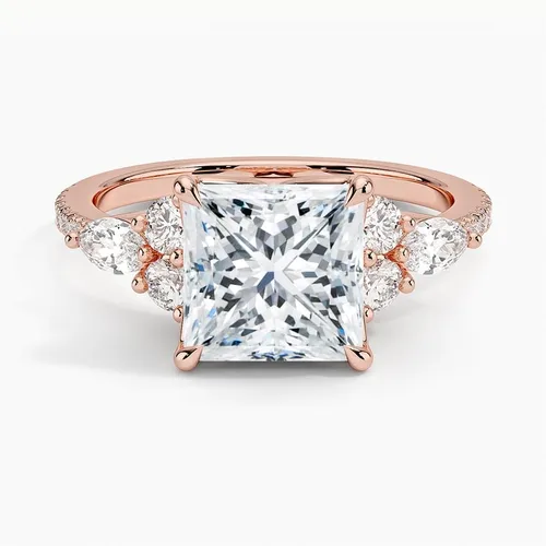 Miniatura 5 de IGI - Anillo de compromiso de diamantes de talla excelente de princesa blanca de 2.56 quilates con cuatro puntas de corte excelente creado