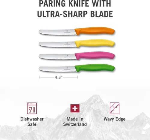 Miniatura 4 de Victorinox Swiss Classic juego cuchillo de pelar, 4 unidades., 4 piezas Utility Set, Negro