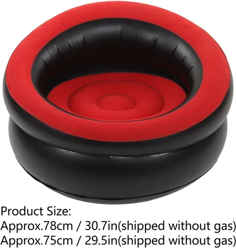 Miniatura 4 de Sofá inflable de ocio, sofá simple, silla inflable, diseño ergonómico, diván de aire, portátil, para habitación, balcón, jardín, terraza (rojo)
