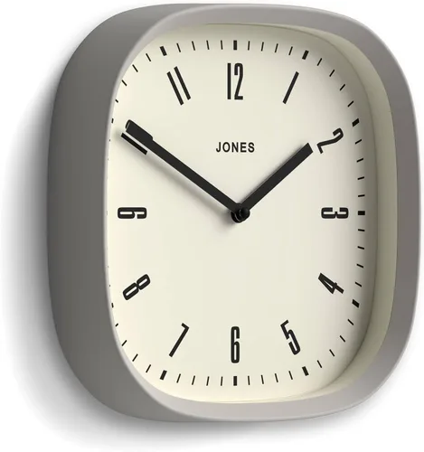 Miniatura 2 de JONES CLOCKS® Reloj de pared Marvel Reloj cuadrado redondo retro moderno 10 pulgadas Gris Aspecto de diseñador genial para cocina, sala