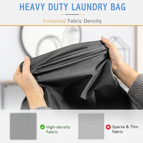 Miniatura 3 de Isink Bolsa de lavandería extra grande con asas, resistente, bolsa de lavandería de viaje para ropa sucia, 28 x 40 pulgadas (negro)