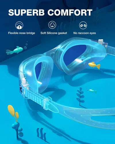 Miniatura 3 de ZIONOR Gafas de Natación para Niños, G1MINI SE Gafas de Natación Antivaho para Niño Niña 6-14 B2 (Lente dorada - Allclear)