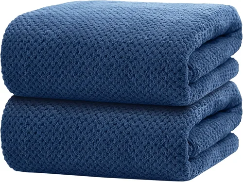 Miniatura 11 de HOMEXCEL Paquete de 2 Toallas de Baño, (27 x 54 Pulgadas) Juego de Toallas de Baño de Microfibra Ultra Suaves Altamente Absorbentes, Toallas Ligeras