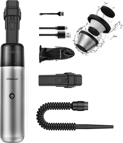 Miniatura 8 de Chuboor Mini aspiradora, potente aspiradora inalámbrica recargable para automóvil, pequeño eliminador de polvo para polvo, arena, migas, aspiradora