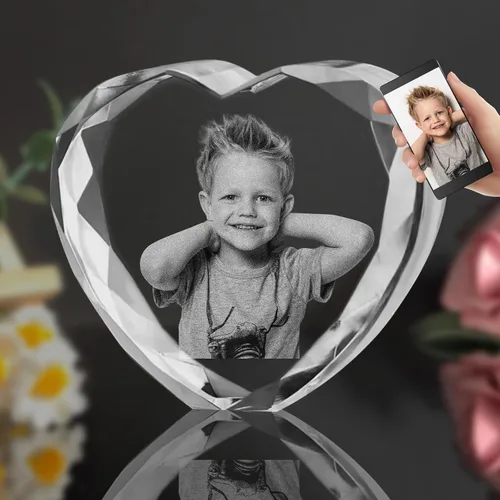 Miniatura 12 de Foto de cristal 3D, marco de fotos cuadrado personalizado de cristal, grabado personalizado con tu propia foto, regalo personalizado de aniversario