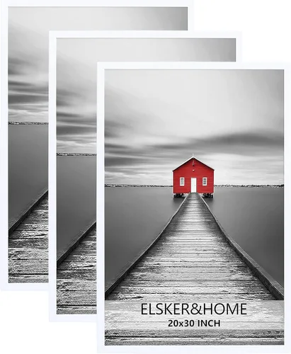 Miniatura 16 de ELSKER&HOME 18x24 Marco para Póster 3 Pack, Marco Plateado para Montaje Horizontal o Vertical en la Pared, Resistente y a Prueba de Arañazos
