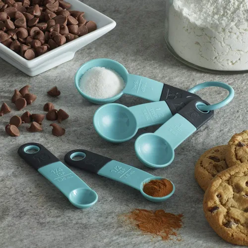 Miniatura 5 de KitchenAid cucharas para medir Aqua Sky/Negro Juego de 2