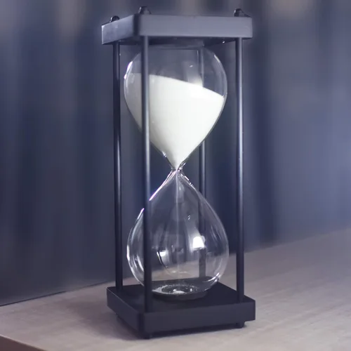 Miniatura 3 de Temporizador de reloj de arena de 60 minutos, marco de madera negro, temporizador de arena decorativo (arena blanca, tamaño grande)