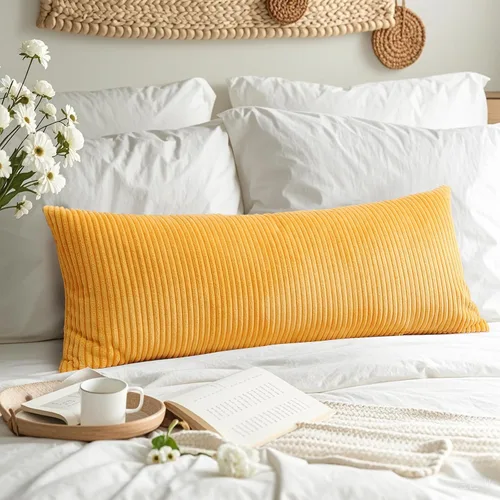 Miniatura 316 de Artscope Fundas de Almohada de Pana a Rayas Acogedoras Súper Suaves Decorativas Cuadradas Fundas de Cojín para Sofá Sillón Dormitorio Decoración
