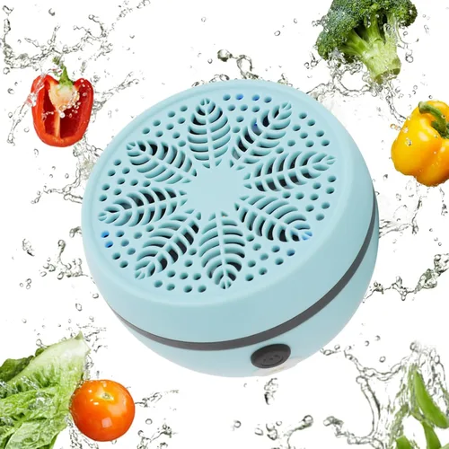 Miniatura 9 de Lavadora de frutas y verduras, dispositivo limpiador de verduras portátil con 3 engranajes de limpieza purificador de lavadora de frutas para Azul
