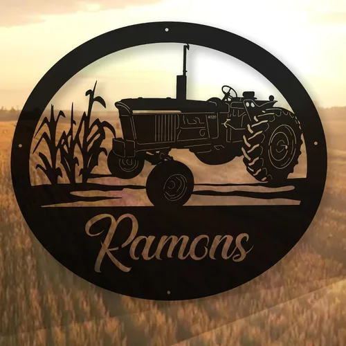 Miniatura 20 de Letrero de metal personalizado con nombre de camión, semirremolque, arte de pared para valla de garaje, patio, decoración al aire libre, letrero