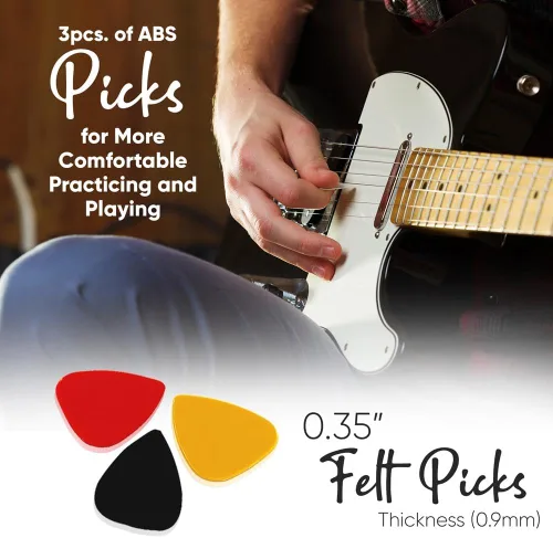 Miniatura 6 de Pyle PRTPGACLS821010 - Juego completo de accesorios de guitarra de 11 piezas, incluye 6 cuerdas de nailon Aquila, cejilla de guitarra, 3 púas