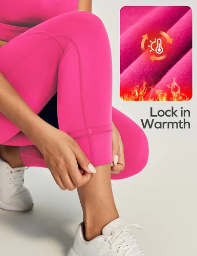 Miniatura 9 de Ewedoos - Leggings con forro de vellón y bolsillos para mujer, leggings térmicos de invierno para mujeres, pantalones de yoga y entrenamiento