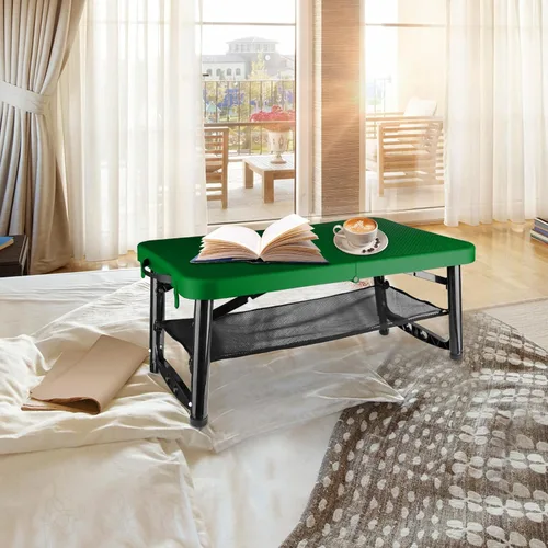 Miniatura 4 de Mesa plegable pequeña y taburete, portátil, altura ajustable, mesa de camping y picnic, 4 pies, ligera Verde