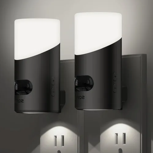 Miniatura 10 de LyrIDZ - Luz nocturna ámbar con sensor de movimiento, luz nocturna enchufable regulable de 1 a 150 lm para interior, para dormitorio, baño, pasillo