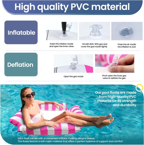 Miniatura 5 de Flotadores de piscina para adultos, flotador de verano, hamaca de agua inflable para adultos